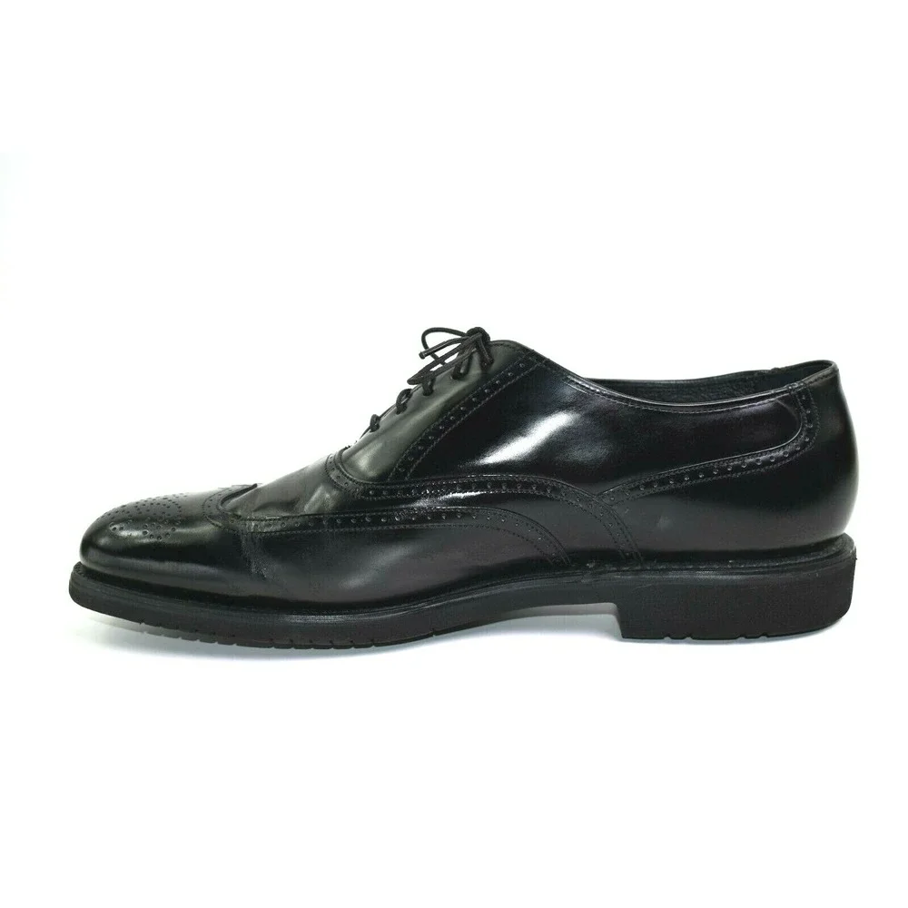 ET Wright Men's Black Dress‎ Brogue Leather Shoes Wing Tip Oxford Size 11.5 B